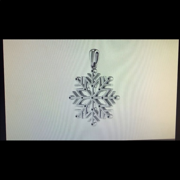 ONE-OF-A-KIND 14kt White Gold Snowflake Necklace - Picture 7 of 8